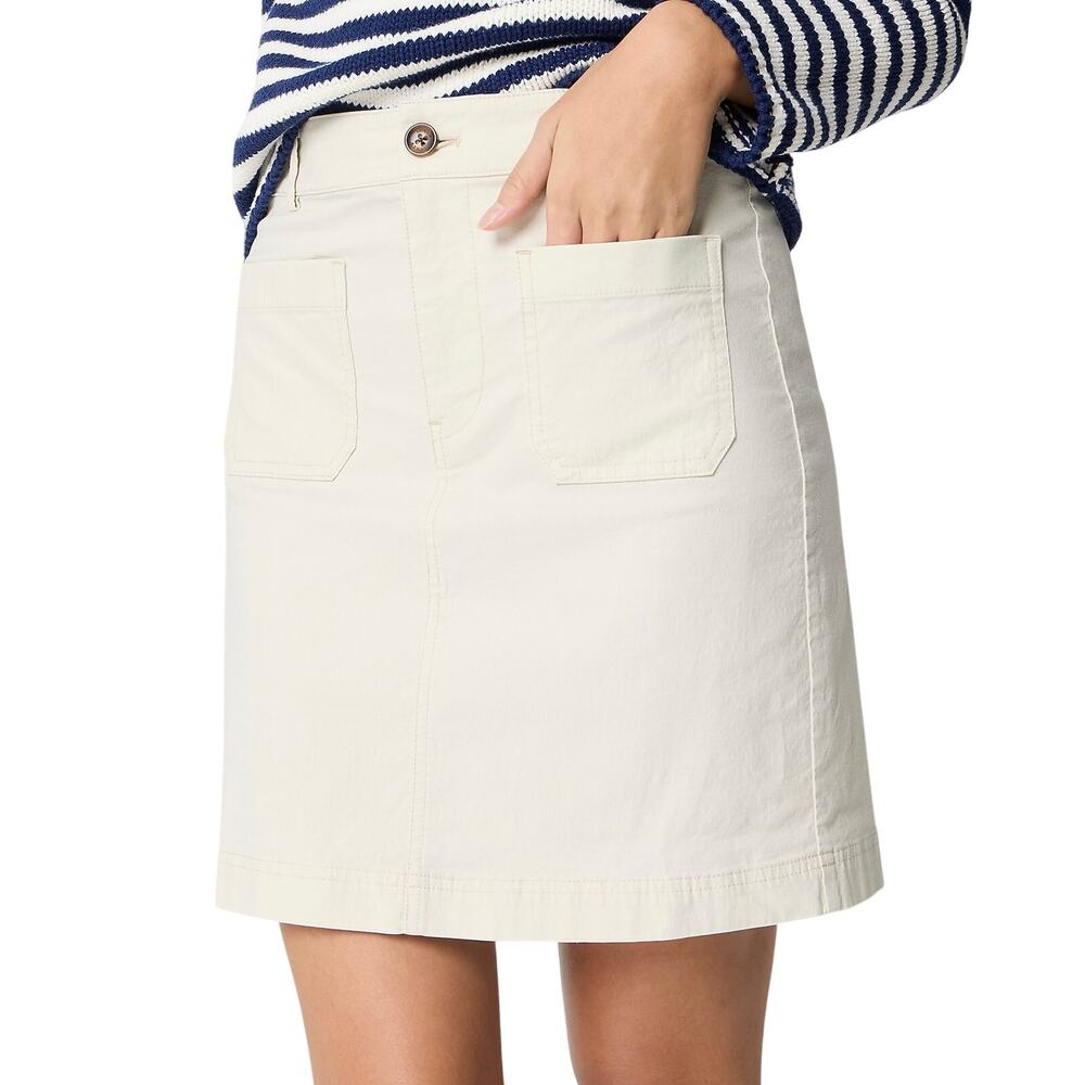 J.Crew Navy Mini Skirt Patch Pocket Cotton Linen A-Line Size 2 - Picture 7 of 7